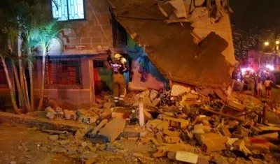 La casa que se desplomó.