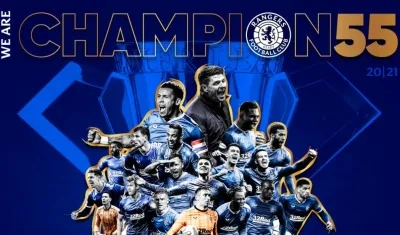 Rangers logró el título 55 de su historia. 