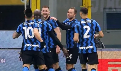 La celebración de los jugadores del Inter.