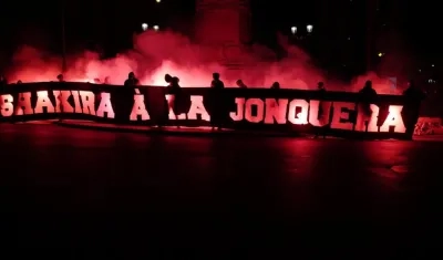 La pancarta que insulta a Shakira.