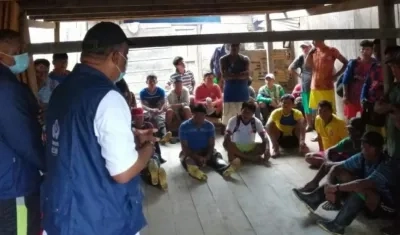 Familias desplazadas del Alto Baudó.