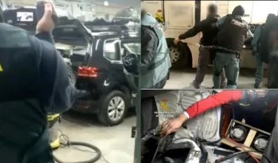 Los capturaron en el taller clandestino de carros.