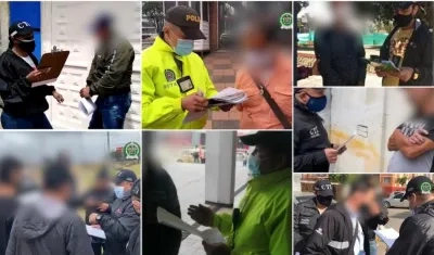 Algunos de los capturados por agresión sexual en Bogotá.