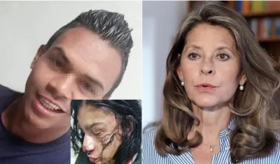 Juan David Marulanda Jaramillo, capturado por agresión a María Camila Gómez Rey. En la otra foto, Marta Lucía Ramírez, vicepresidenta de Colombia.