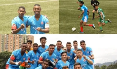 Selección Atlántico sub-15 celebra tras su clasificación. 