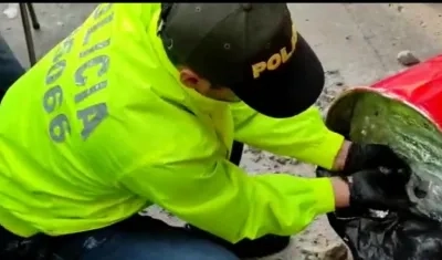 Incautación de la marihuana en el barrio Chiquinquirá. 