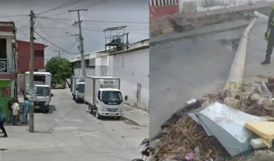 El poste se partió desde su base en este sector del barrio El Bosque. 