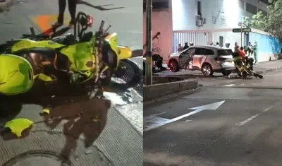 Aspecto del accidente en la calle 76 con carrera 71.