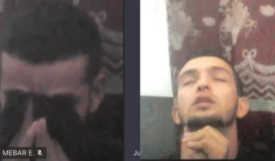 José Luis Zabala Morales estuvo así: llorando y rezando durante la audiencia virtual. 