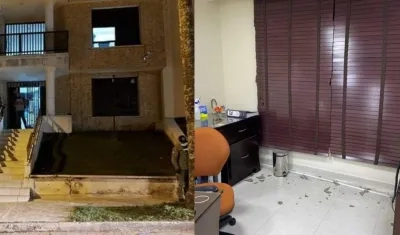 La explosión dañó la fachada de la sede administrativa del Quindío. 