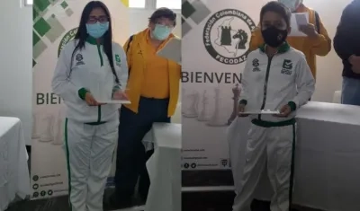 Andrea Albor Rebolledo y Orlando Borré Meza, ganadores de medalla de bronce. 