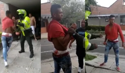 Momentos en que la Policía trata de detener a Freddy Guarín. 