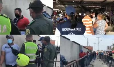 Así operó el control en la Plaza del pescado, por la aglomeración de compradores.