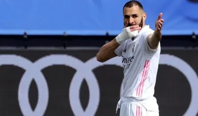 La celebración de Karim Benzema.