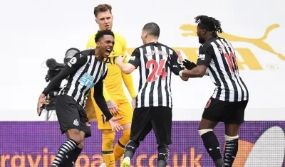 El festejo de los jugadores del Newcastle.