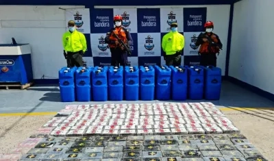 Droga incautada por la Armada Nacional en Cartagena. 