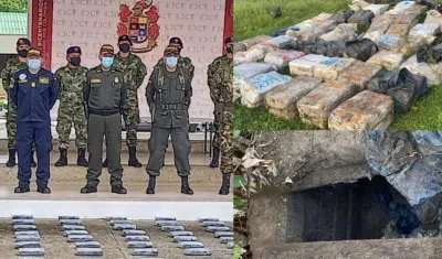 La droga estaba oculta en una caleta. 