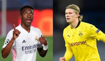 El brasileño Vinicus y el noruego Erling Haaland.