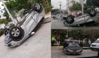 Así quedó uno de los vehículos tras el accidente. 