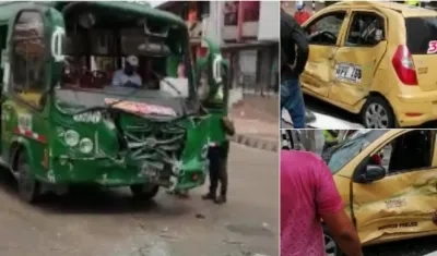 Los dos lesionados iban en el taxi; conductor y una pasajera.
