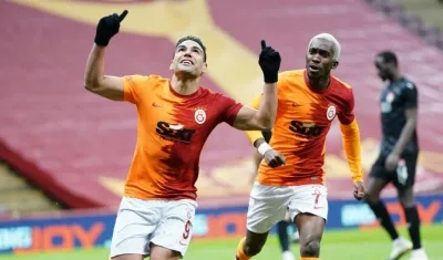 Falcao García celebra un gol. 