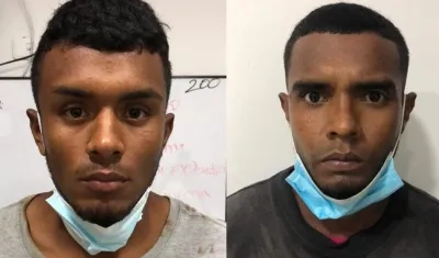Arquímides Paredes Sánchez y Cristo Humberto Rabelo Pestana, capturados por la Policía Nacional.