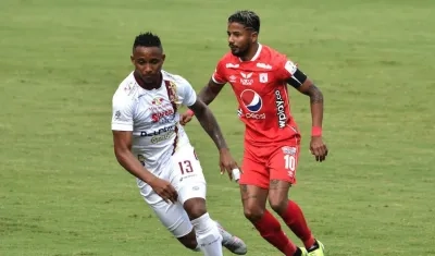 Acción del partido América vs Tolima.