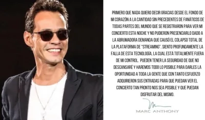 El cantante puertorriqueño Marc Anthony.