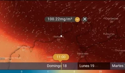 Registro de la presencia de la nube en La Guajira.