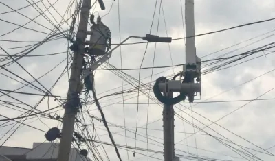 Redes averiadas por vendaval.