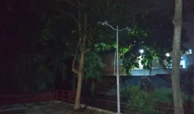 Zona afectada en el parque del estadio Metropolitano.