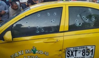 Así quedó el taxi.