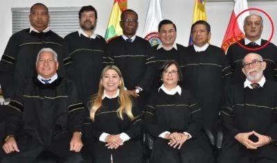 Magistrado Jorge Maya Cardona (círculo). 