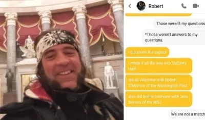 Robert Chapman, uno de los que irrumpieron en el Capitolio. 