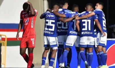 Celebración de Millonarios ante la tristeza americana.