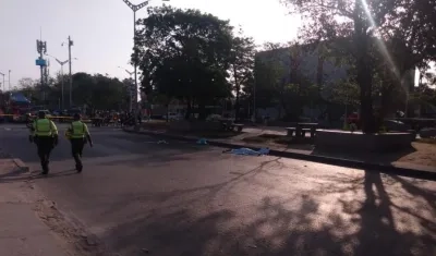 Lugar del accidente en el bulevar Simón Bolívar.