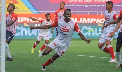 Jeisson Palacios anotó el gol de Santa Fe, ante Junior. 