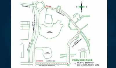 El mapa de los cambios viales.