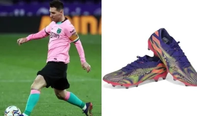 Lionel Messi y los guayos con los que rompió el récord. 