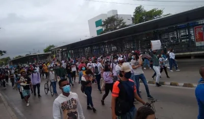 Imagen de la marcha en la Murillo.