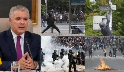 Presidente Duque condenó los hechos de vandalismo en la jornada del paro del miércoles.