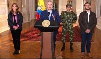 El Presidente Iván Duque anunciando la decisión.