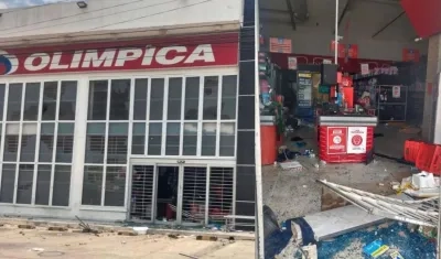 Olímpica vandalizada en Los Olivos.