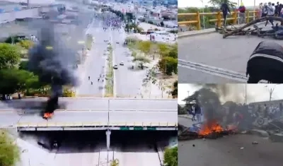 Imágenes del bloqueo.