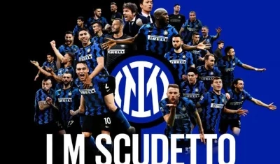 Inter celebró así el título. 