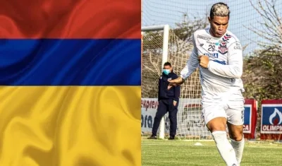 Teófilo Gutiérrez, delantero de Junior, publicó la bandera de cabeza. 