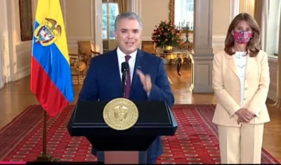 Presidente Duque en una declaración pública en la mañana de este miércoles.