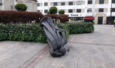 La estatua de Gonzalo Jiménez de Quesada en Bogotá.