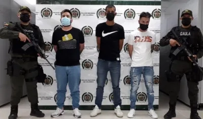 Los tres hombres fueron capturados en flagrancia en el Centro Histórico de Cartagena. 