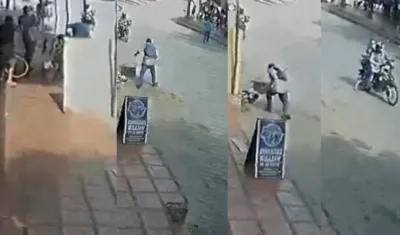 Una secuencia del video- en capturas- del homicidio en el barrio Montes.